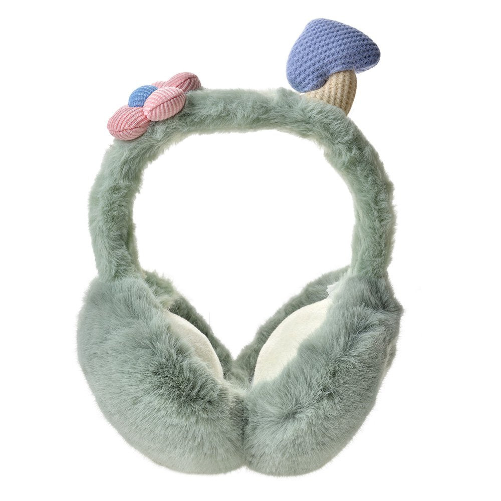 Oorwarmers kinderen groen pluche