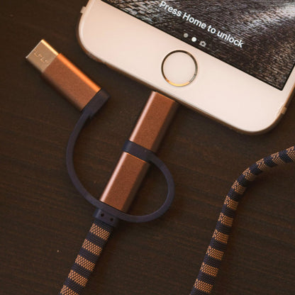 3-in-1 ladekabel Lightning Micro-USB USB-C 1m