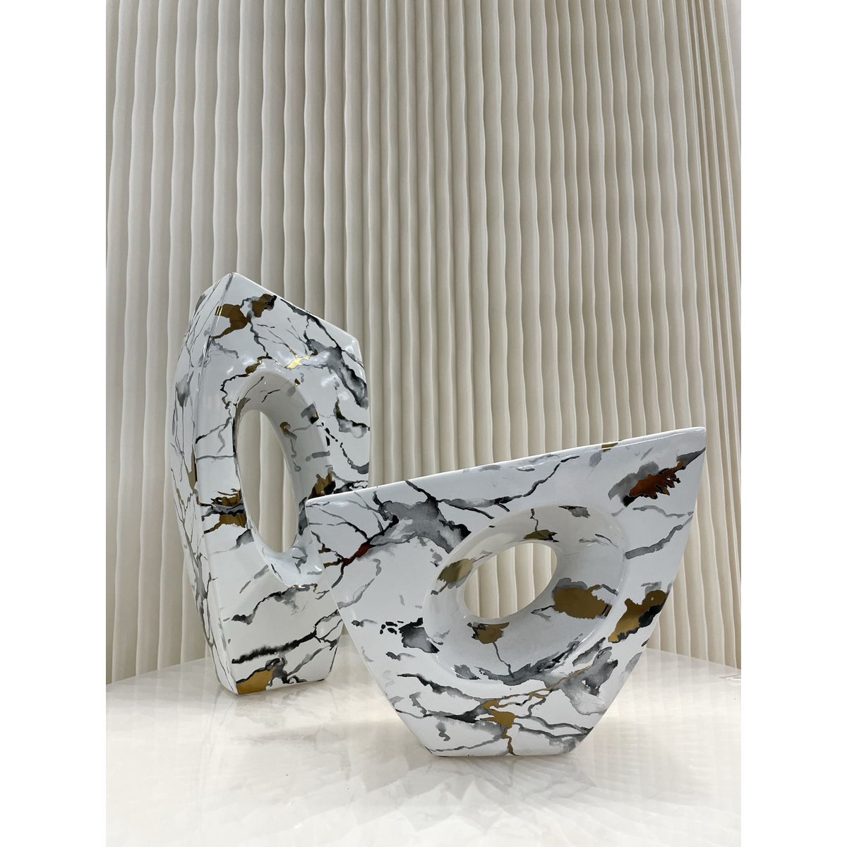 Vaas keramiek 23x19x10 cm goud