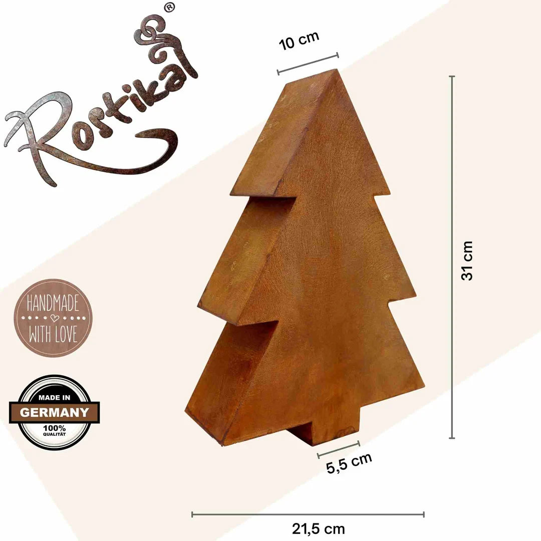 Kerstboom roest metaal 31 cm en 41 cm