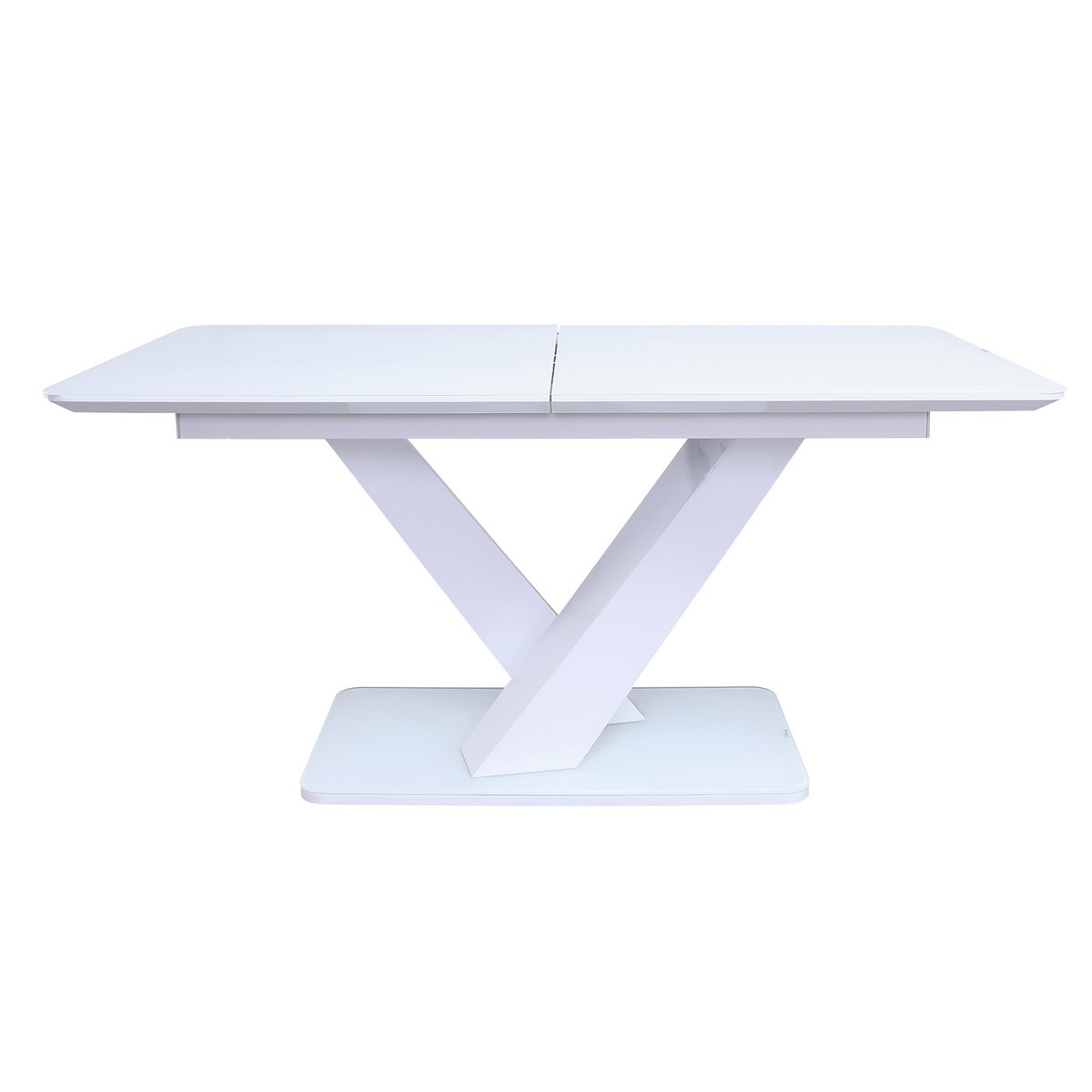 Eettafel 160/200x90 cm wit MDF glas