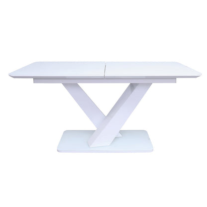 Eettafel 160/200x90 cm wit MDF glas