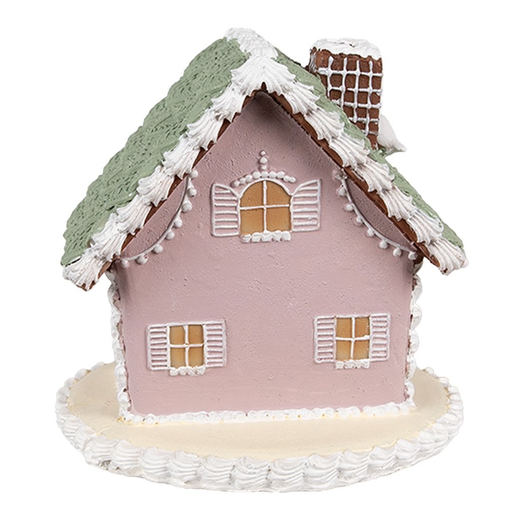 Gingerbread house 12 cm Roze Katoen Peperkoekhuisje