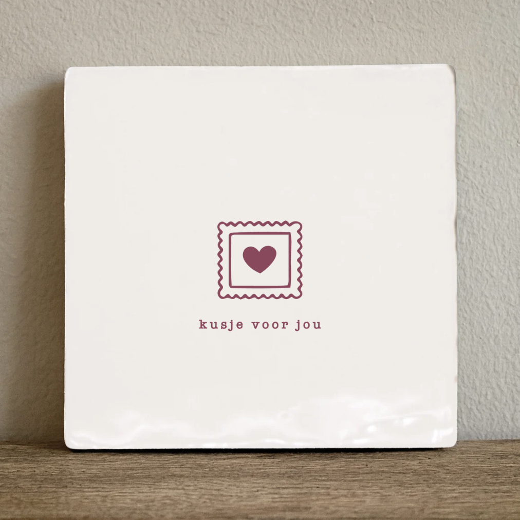 Tegeltje 10x10 cm kusje voor jou
