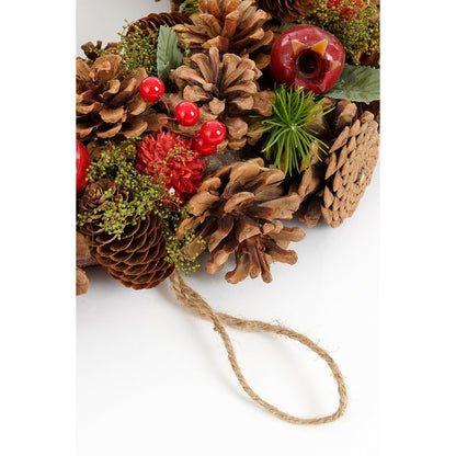Kerstkrans Ø45 cm dennenappels bruin