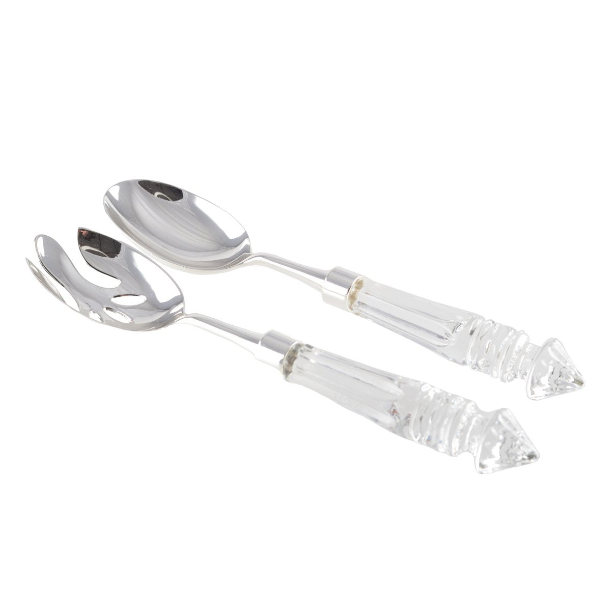 Saladbestek kristal zilver 27x6x2.5cm