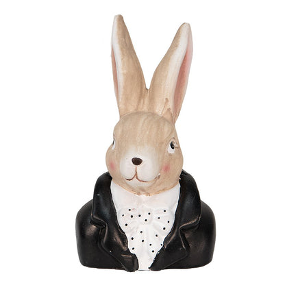 Figurine Rabbit 11x9x19 cm Black Magnesium (MGO) Home Accessories