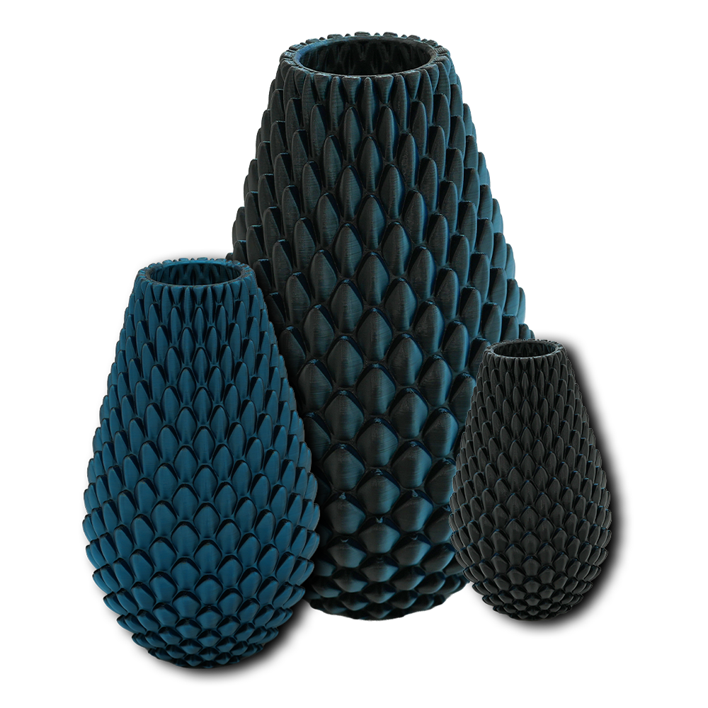3D vaas PLA 20 cm groen/paars