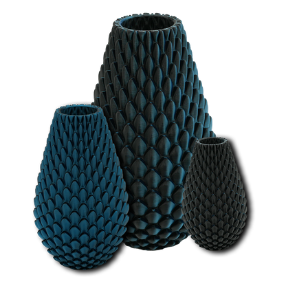 3D vaas PLA 20 cm groen/paars
