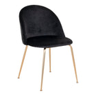 Geneve Dining Chair Velvet Black Metal Legs Set Of 2