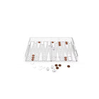 Backgammon Playing Tray Acrylic White Brown 25x38x5 Cm Modern