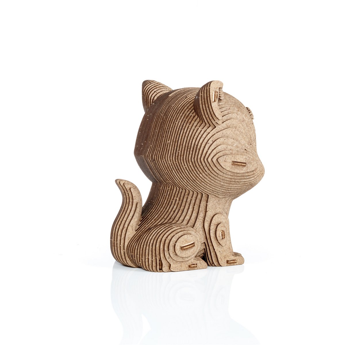 Houten bouwset spaarpot kat 13,6x12,7x14,1 cm