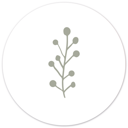 Muurcirkel leaf 40 cm wit Dibond