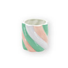 Bloempot 12,5x12,5x13 cm roze groen