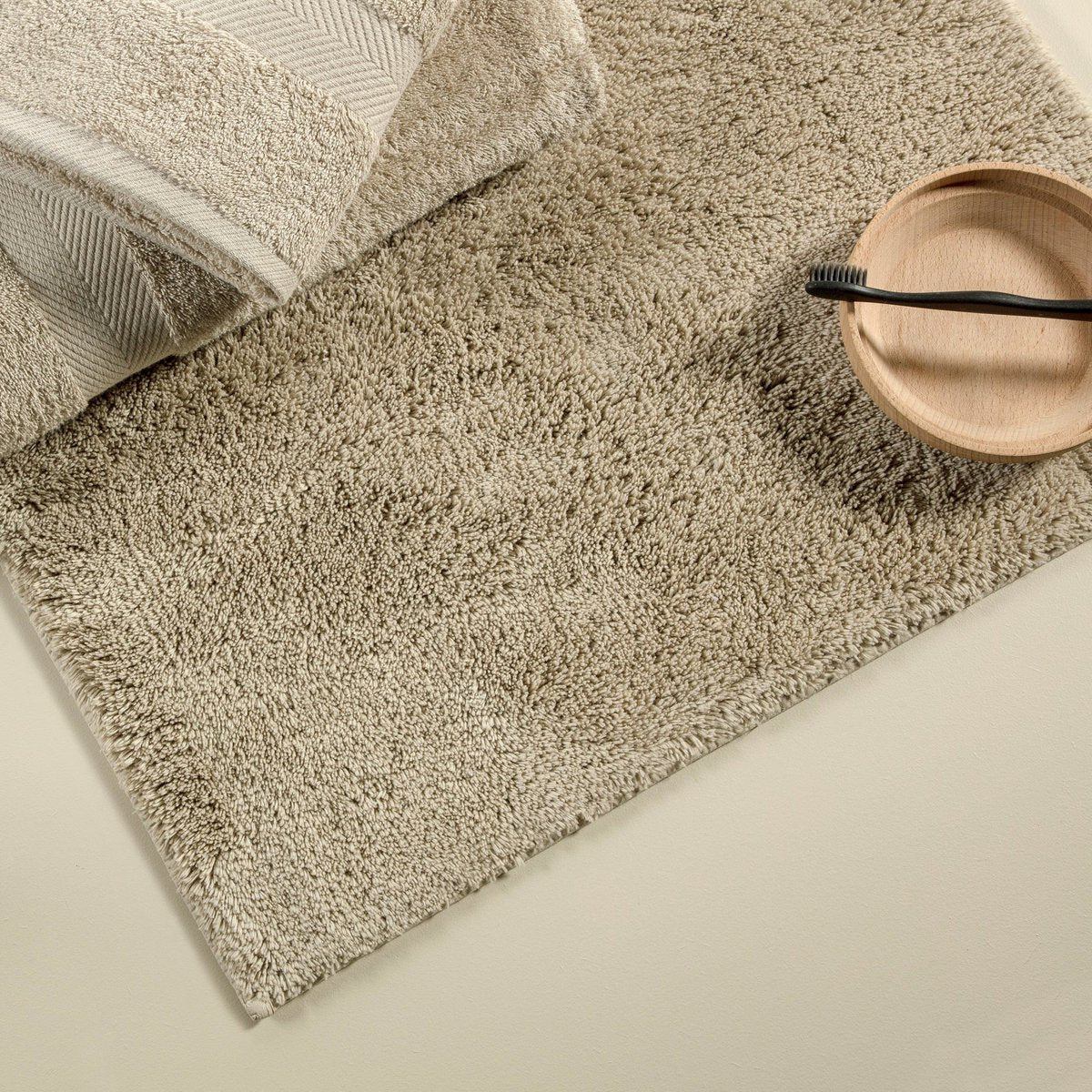Badmat 60x90 cm katoen beige anti-slip