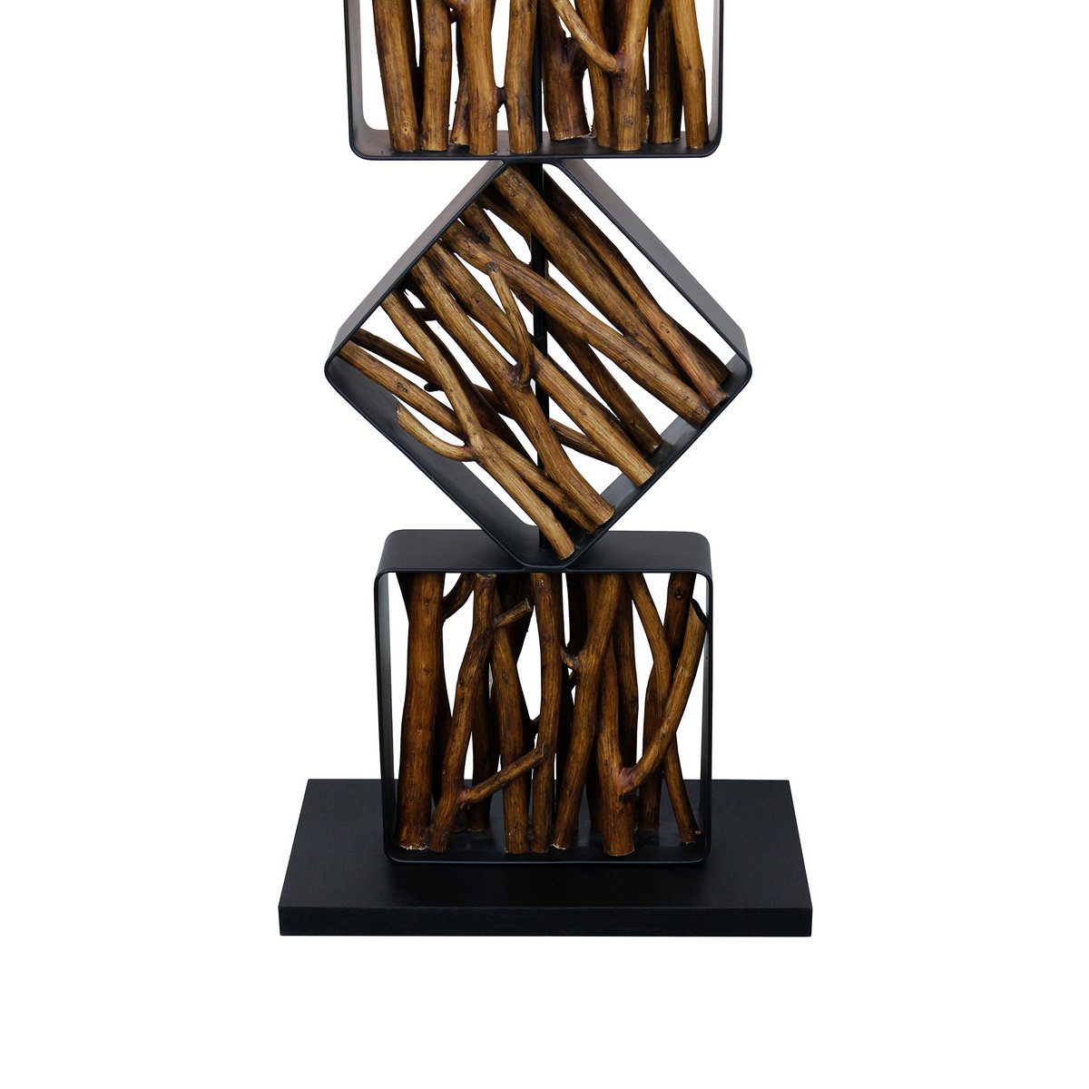 Vloerlamp drijfhout 155 cm zwart goud