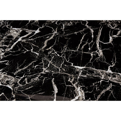 Eettafel 160x90x76 cm glas marmerlook goud
