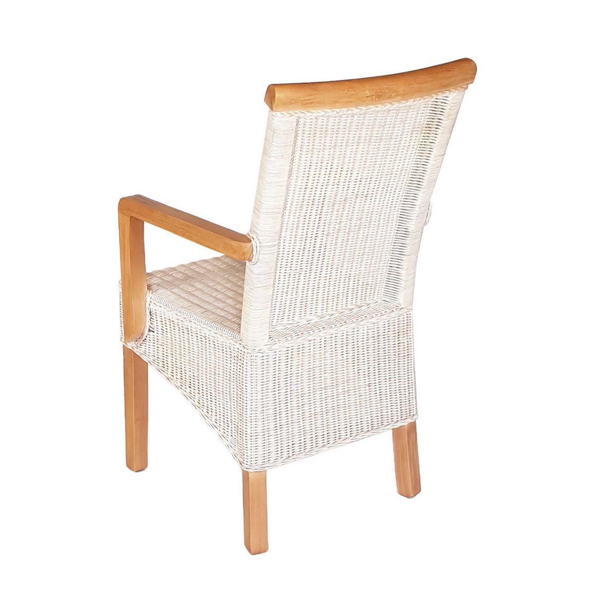 Eetkamerstoelen Set Van 2 Met Armleuningen Rattan Wit Perth