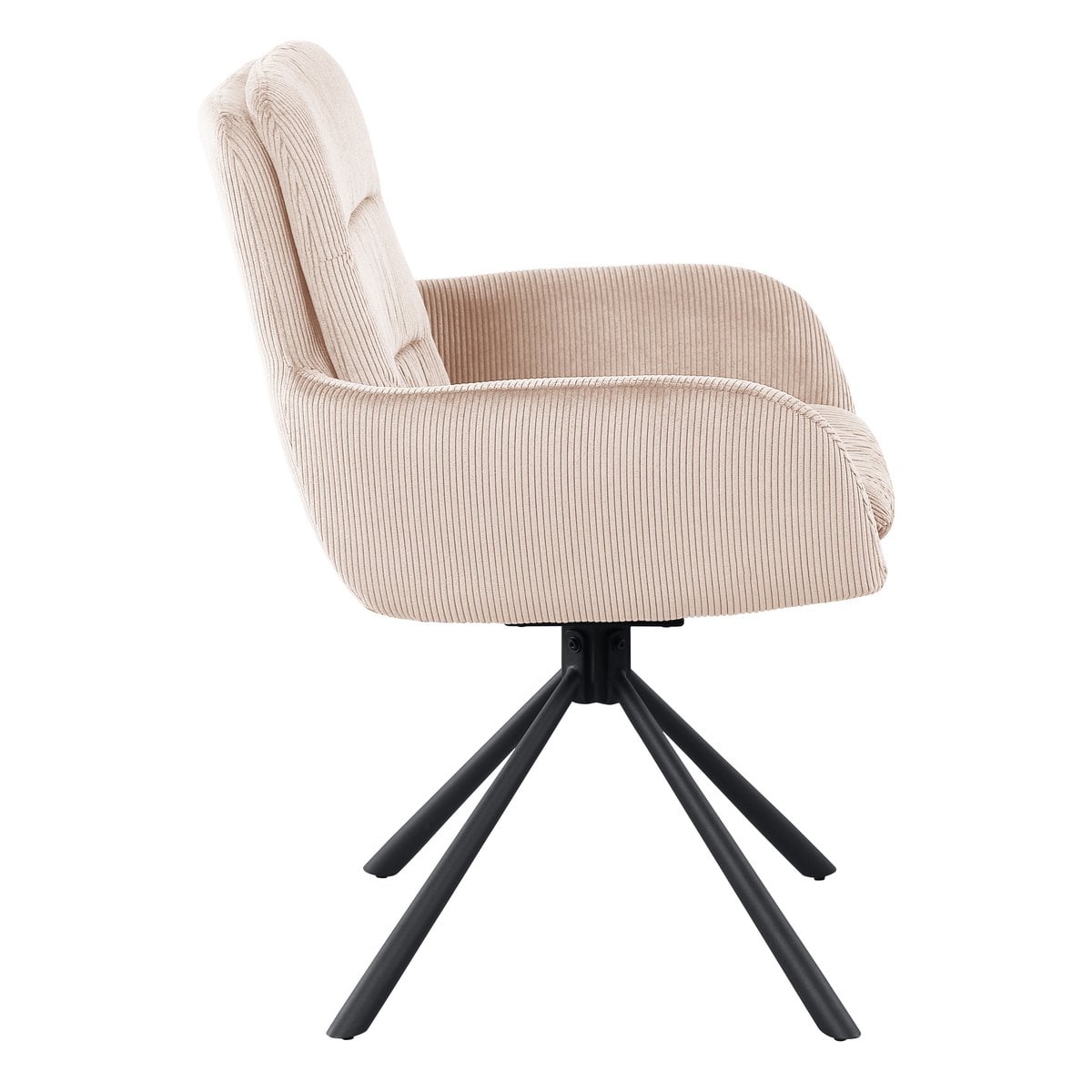 Fauteuil corduroy look beige 60x64x89 cm