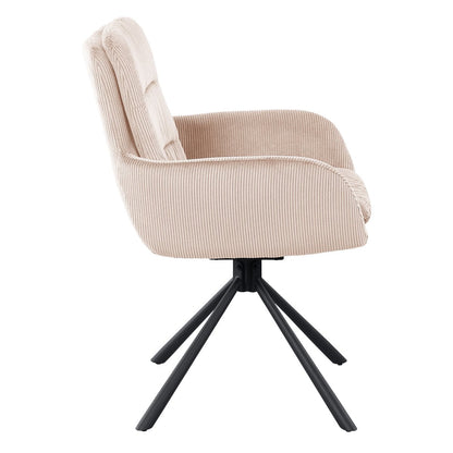 Fauteuil corduroy look beige 60x64x89 cm