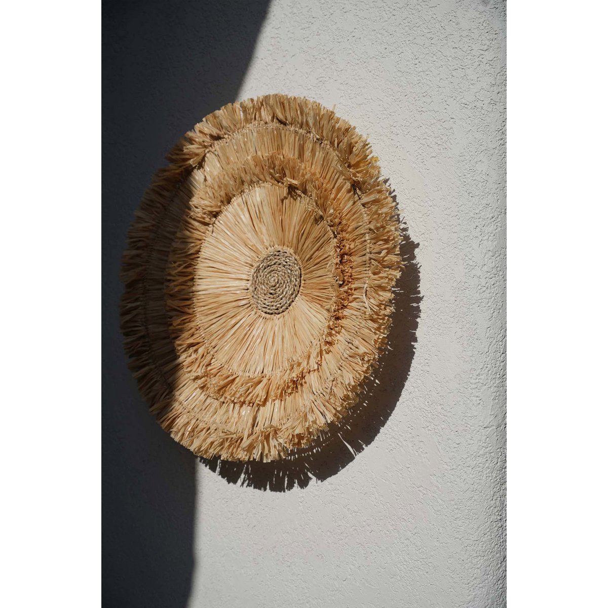 Wanddecoratie sisal 50 cm diameter naturel