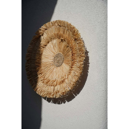 Wanddecoratie sisal 50 cm diameter naturel