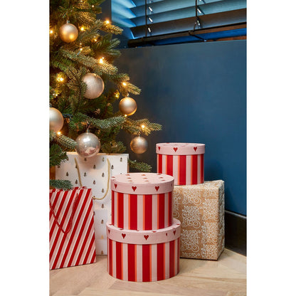 Kerst opbergdozen set  Rood