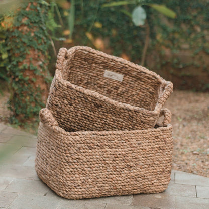 Opbergmand waterhyacint 38x26x23 cm