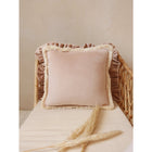 Soft velvet cushion "Latte" with fringes