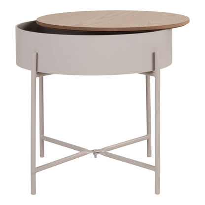 Bijzettafel Ø40x40 cm staal beige-lichtgrijs