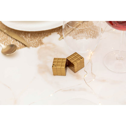 Salt shaker and pepper Rubik's Cube gold 3x3x3cm