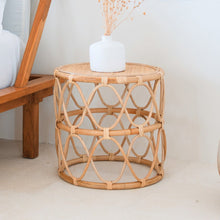 Round Rattan Side Table Handmade Boho Coffee Table Muara