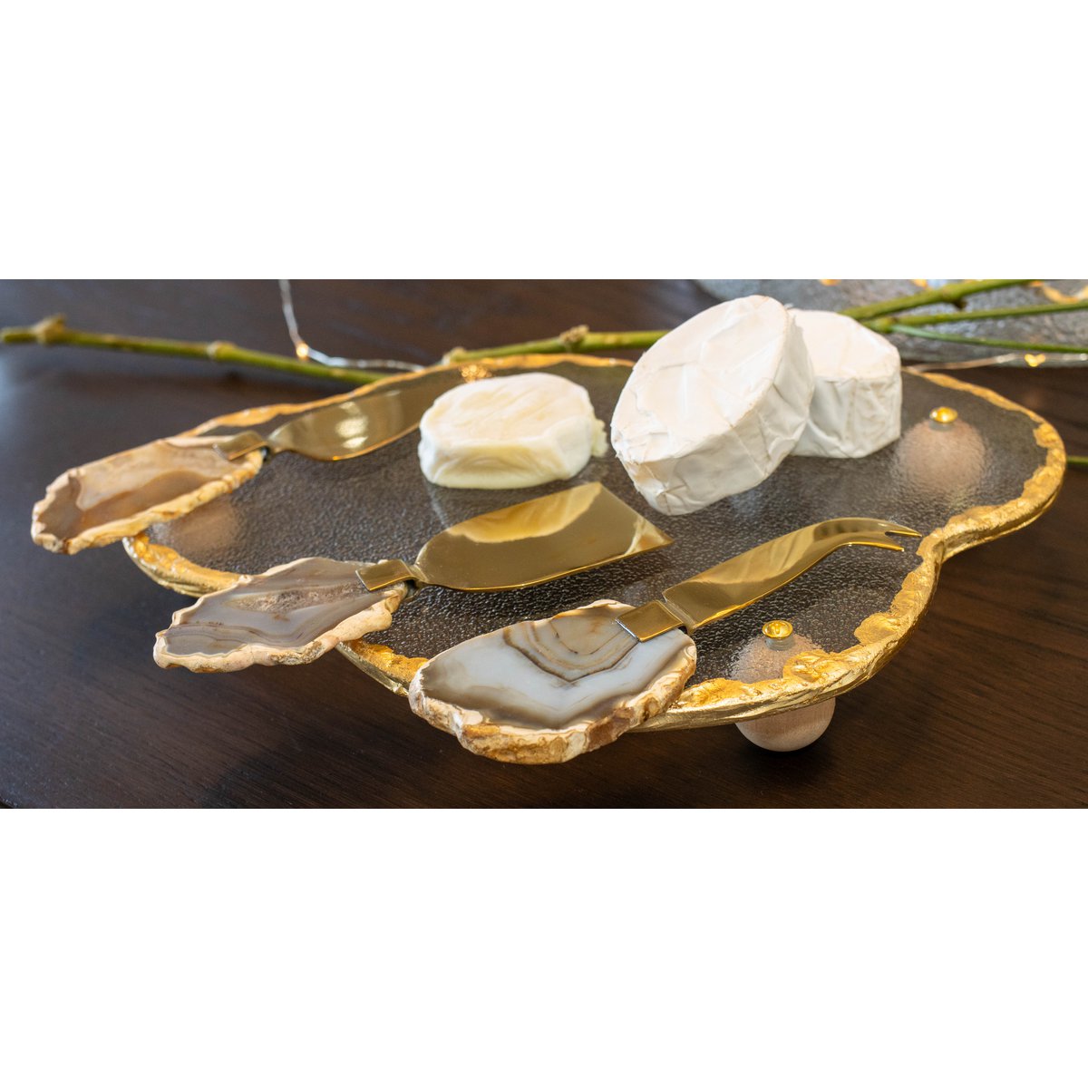 Dienblad wolk goud 29.5x20.5x4 cm