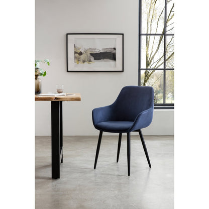 Fauteuil set 2 stuks donkerblauw corduroy 64x59x86 cm