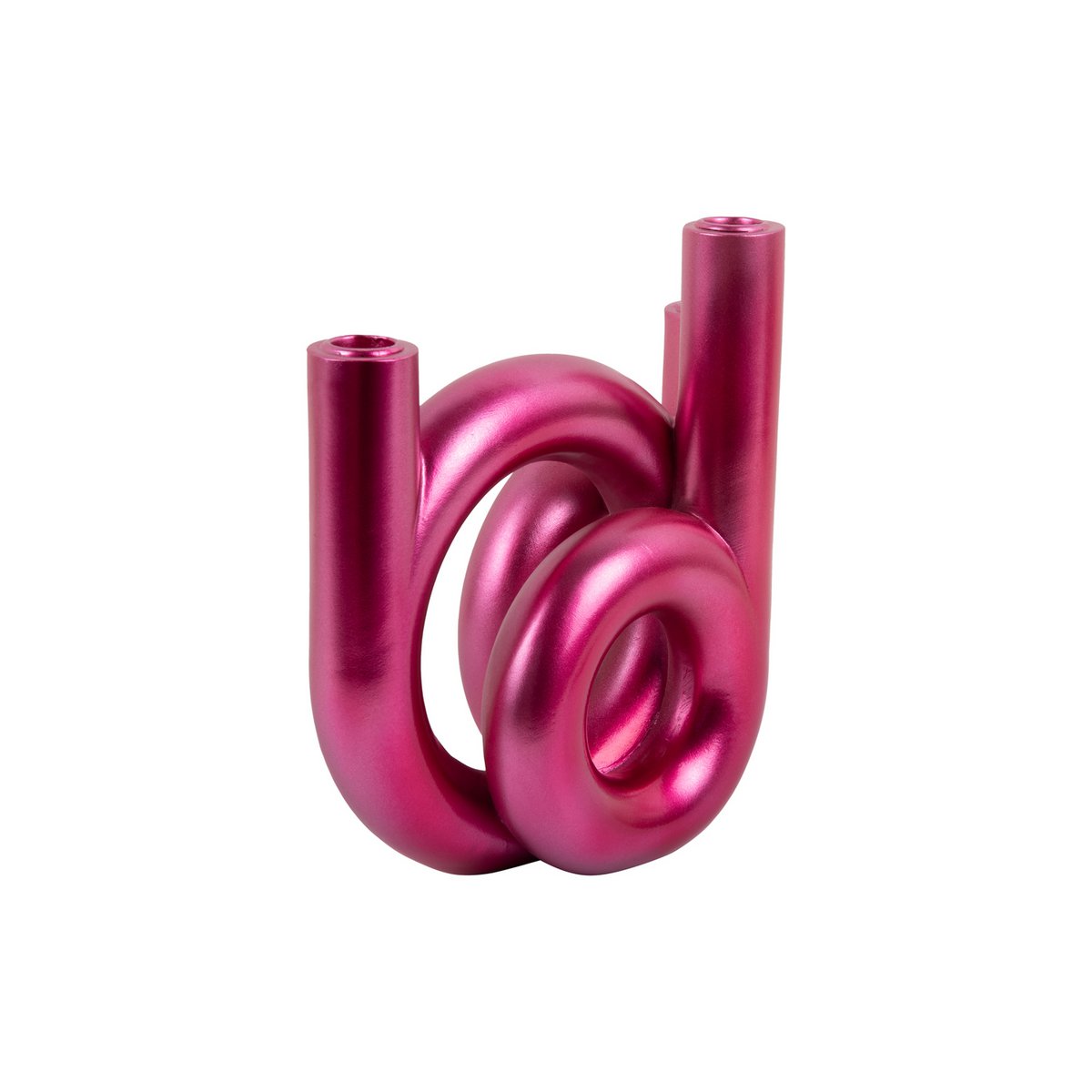 Kaarshouder Ringen 18x18x20 cm metallic roze