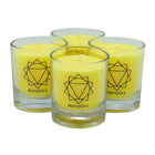 Chakra candle, Manipura, 30117, approx. 6 cm, set of 4, YELLOW
