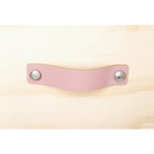 Leren handgreep 15x3 cm oud roze