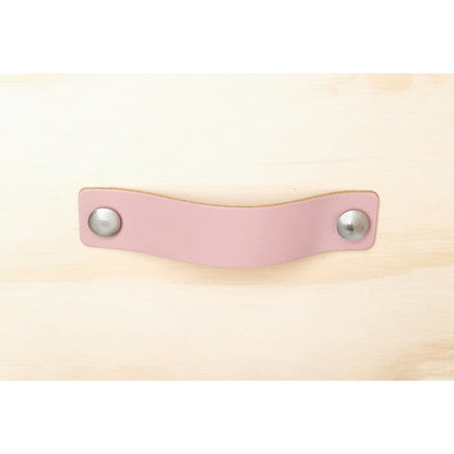 Leren handgreep 15x3 cm oud roze