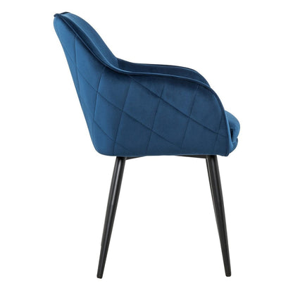Eetkamerstoel blauw fluweel 61x60x85 cm