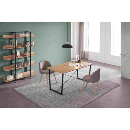 Eettafel 140x70x73 cm MDF acacia-look metaal zwart bruin