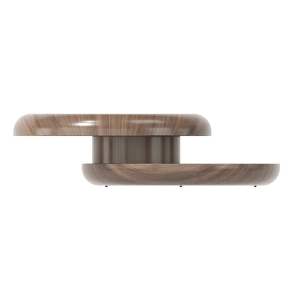 Salontafel Ø 90 cm roterend walnootfineer