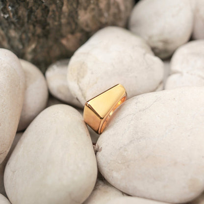 Ring 18k verguld 925 zilver driehoek