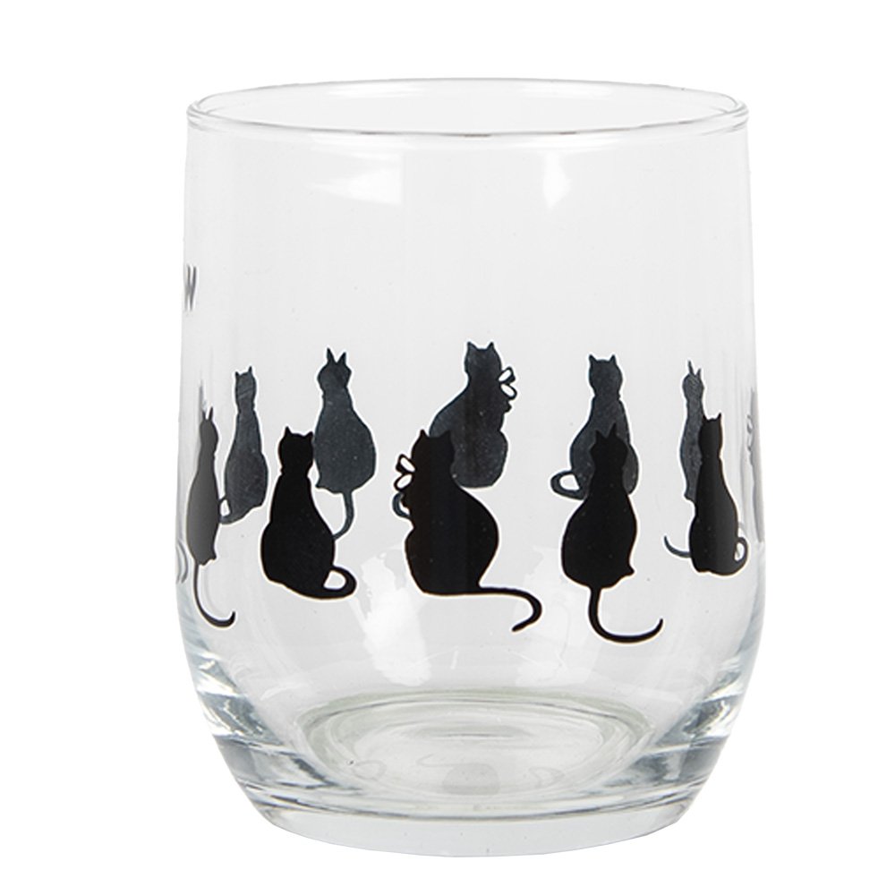 Waterglas 300 ml transparant glas kattenopdruk