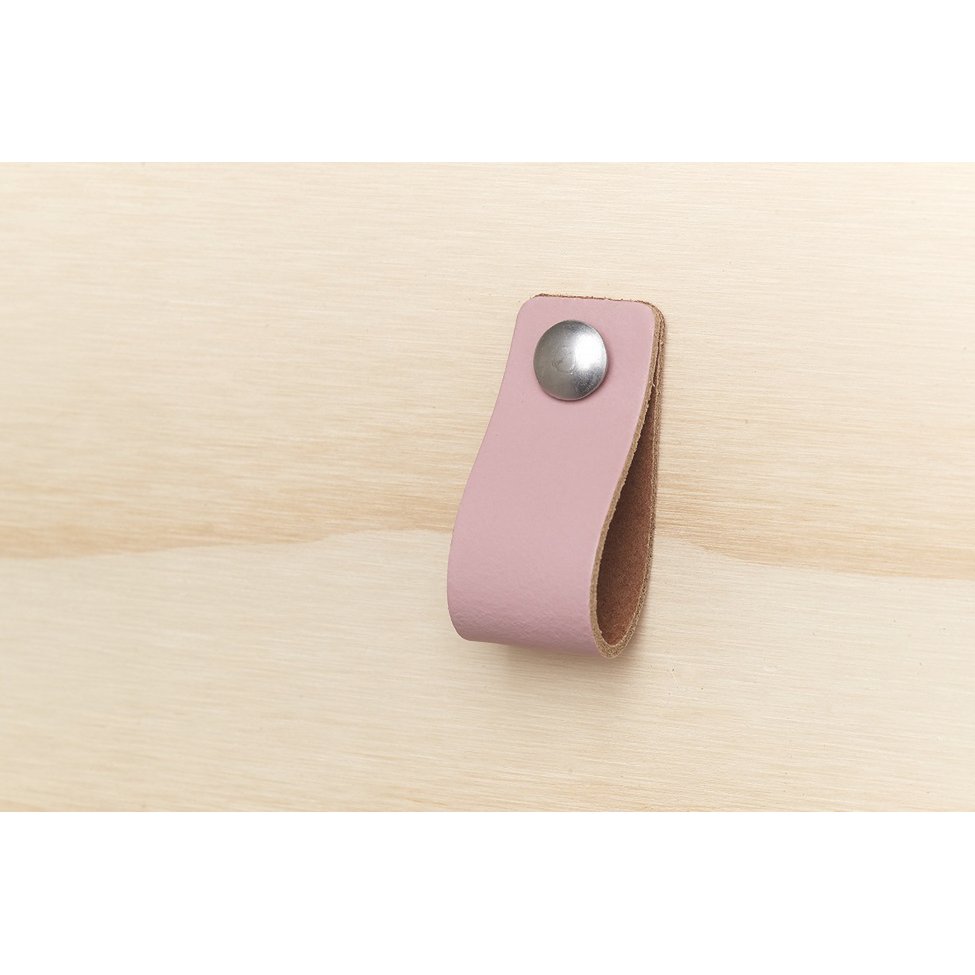 Leren handgreep 15x3 cm oud roze