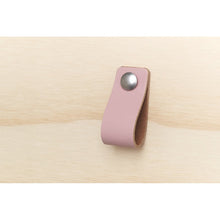 Leren handgreep 15x3 cm oud roze