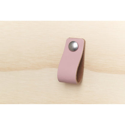 Leren handgreep 15x3 cm oud roze