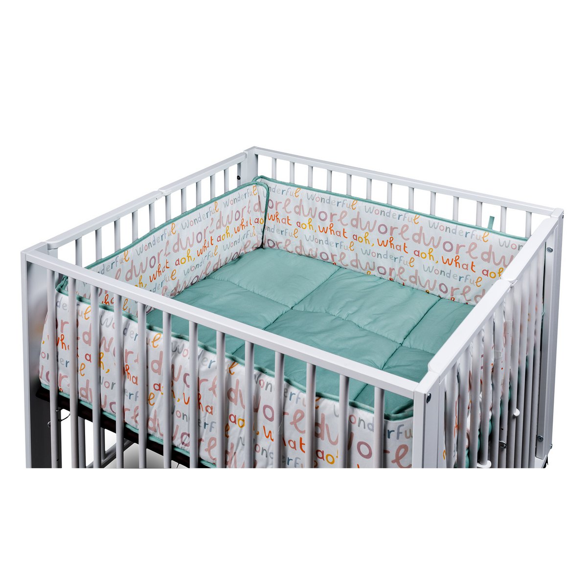tiSsi® MORITZ Playpen Mat Mint WONDERFUL WORLD 89x85 cm