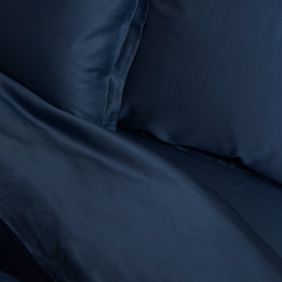 Hoeslaken TENCEL Sateen donkerblauw
