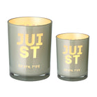 Theelichtglaasjes set 2 grijs glas 8 & 12.5 cm
