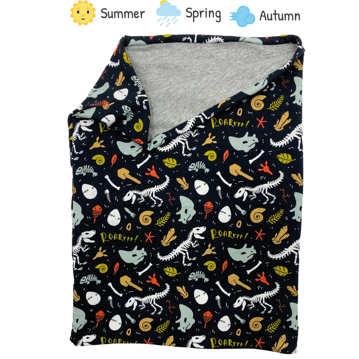 Muts en sjaal set dinosaurus blauw katoen fleece